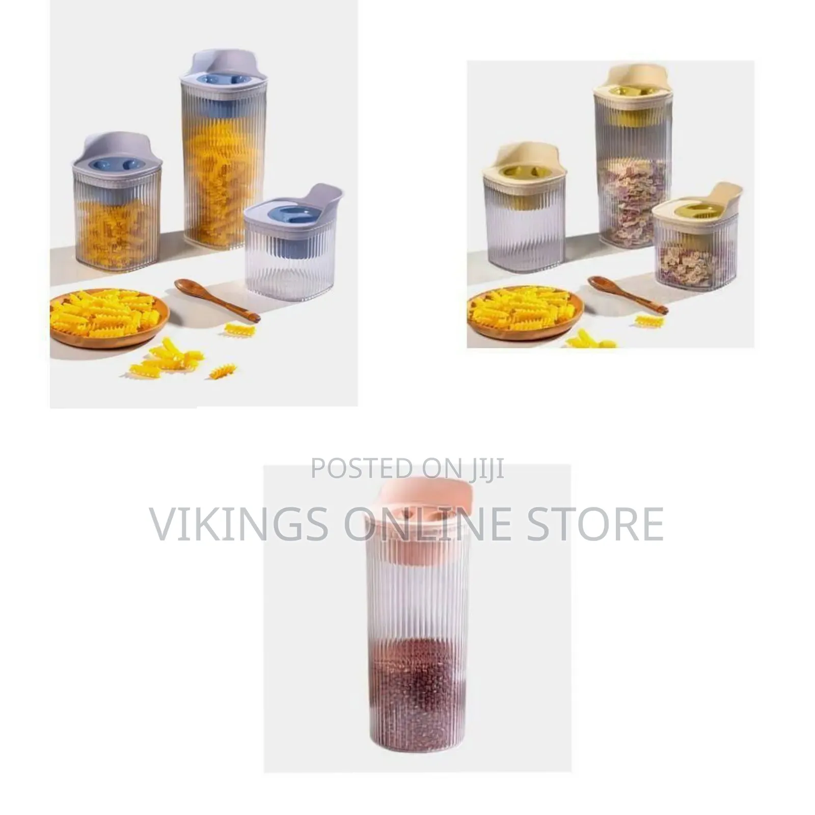 Stylish Fluted Kitchen Storage Containers With Dispensing Lids