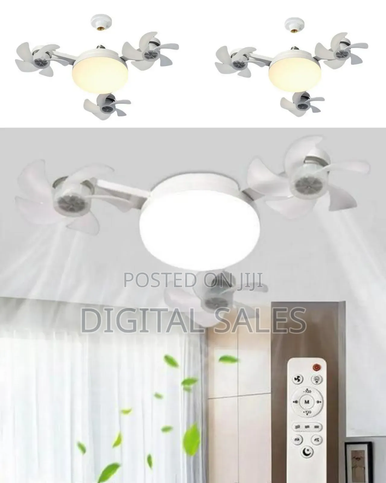 Integrated Multi-fan Led Ceiling Light Socket Fixture