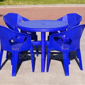 Set of Plastic Chairs and a Table