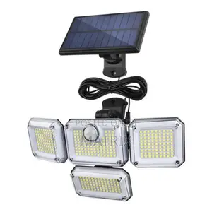 Solar Light 3 Rotatable Heads Motion Sensor Flood Lights Outdoor