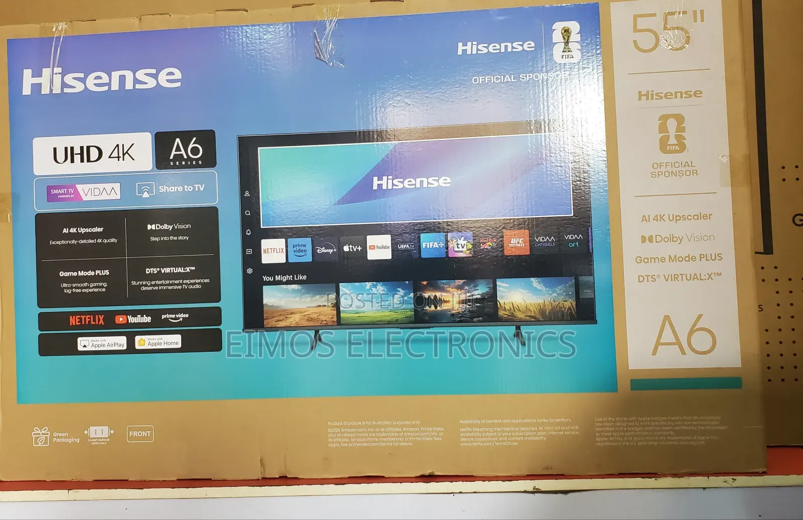55 Inches Hisense Crystal Clear Display Tv