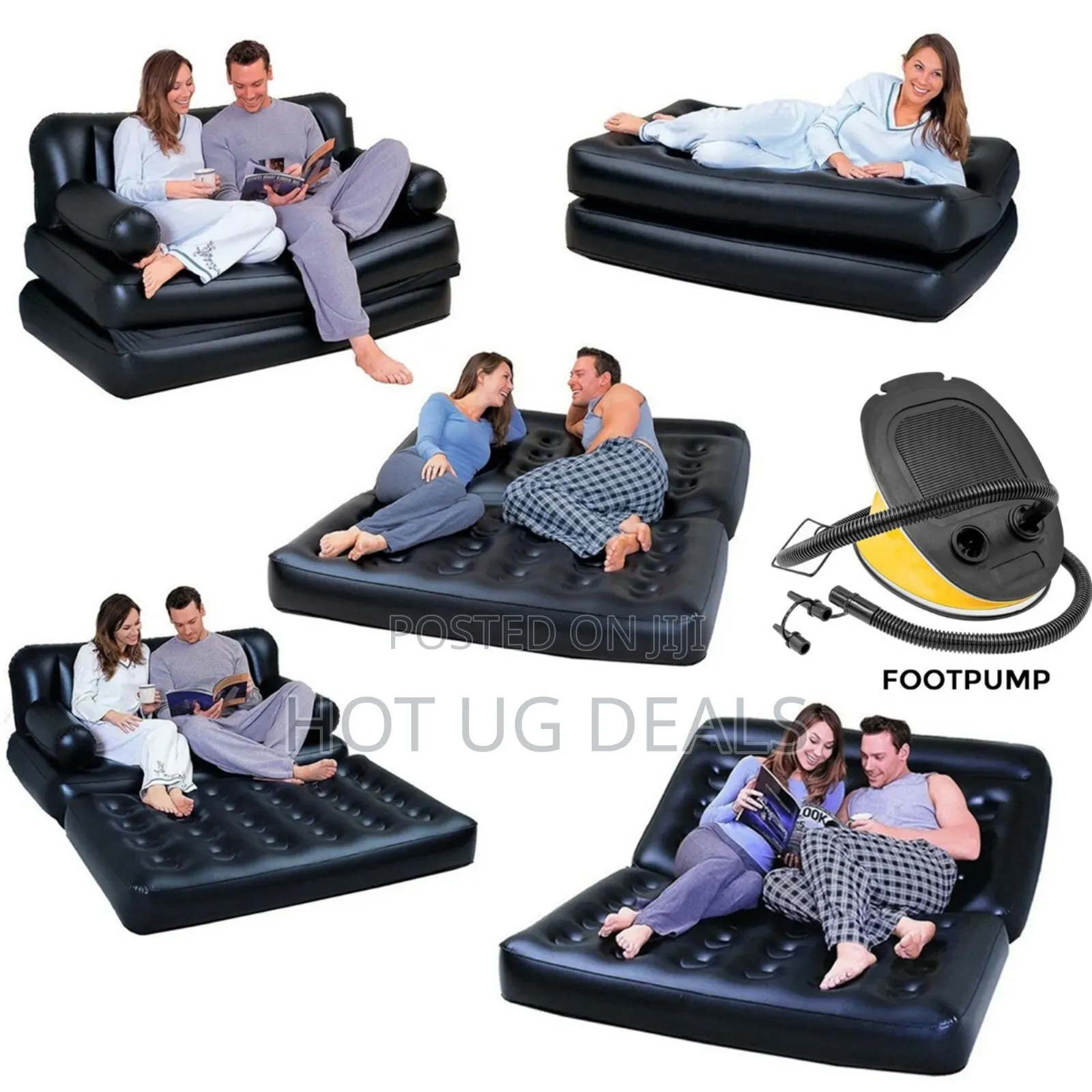 Multifunctional 5-in-1 Inflatable Sofa Bed With An Electric Pump.