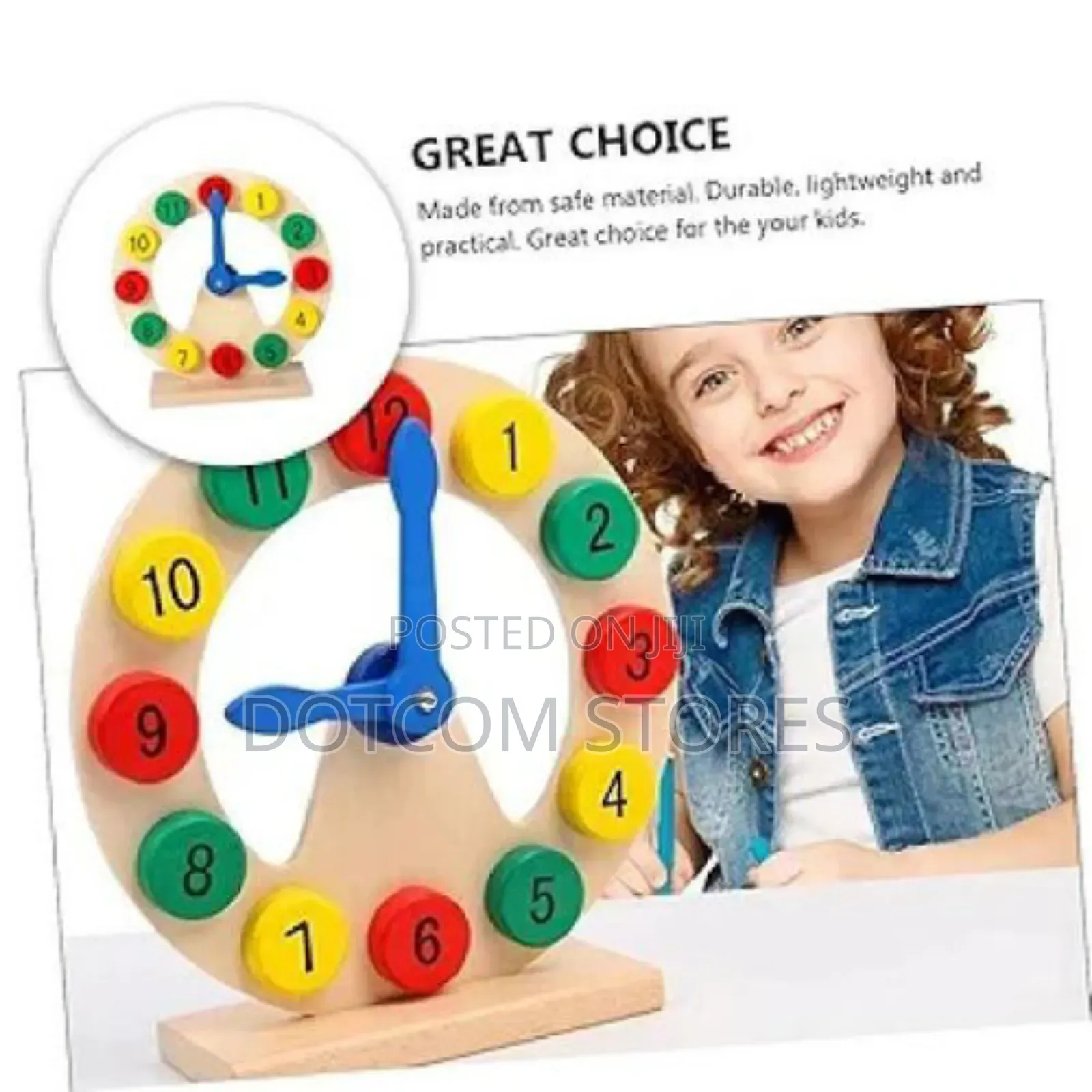1pc Wooden Number Clock Educational Toy