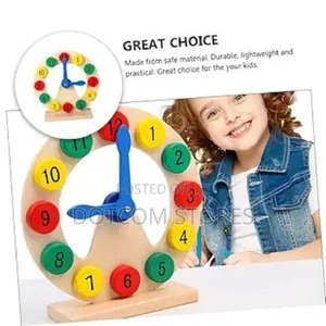 1pc Wooden Number Clock Educational Toy