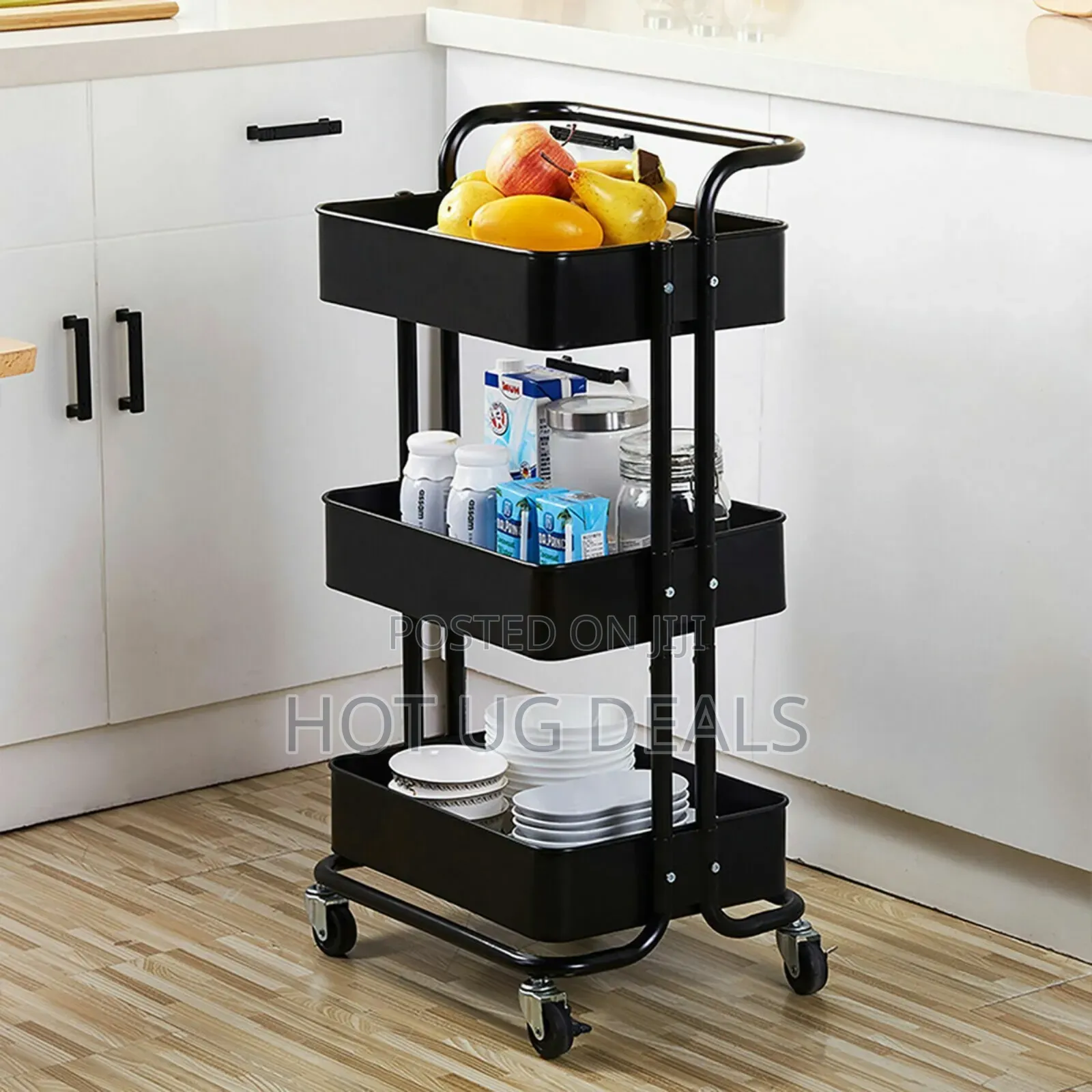 3 Tier Movable Trolley Kitchen Rack Organizer