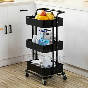 3 Tier Movable Trolley Kitchen Rack Organizer