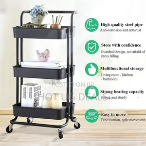 3 Tier Movable Trolley Kitchen Rack Organizer