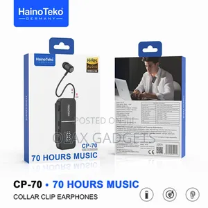 Hainoteko Cp-70 Wireless Collar Clip Earphone With 70 Hours Battery.
