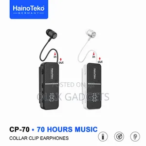 Hainoteko Cp-70 Wireless Collar Clip Earphone With 70 Hours Battery.