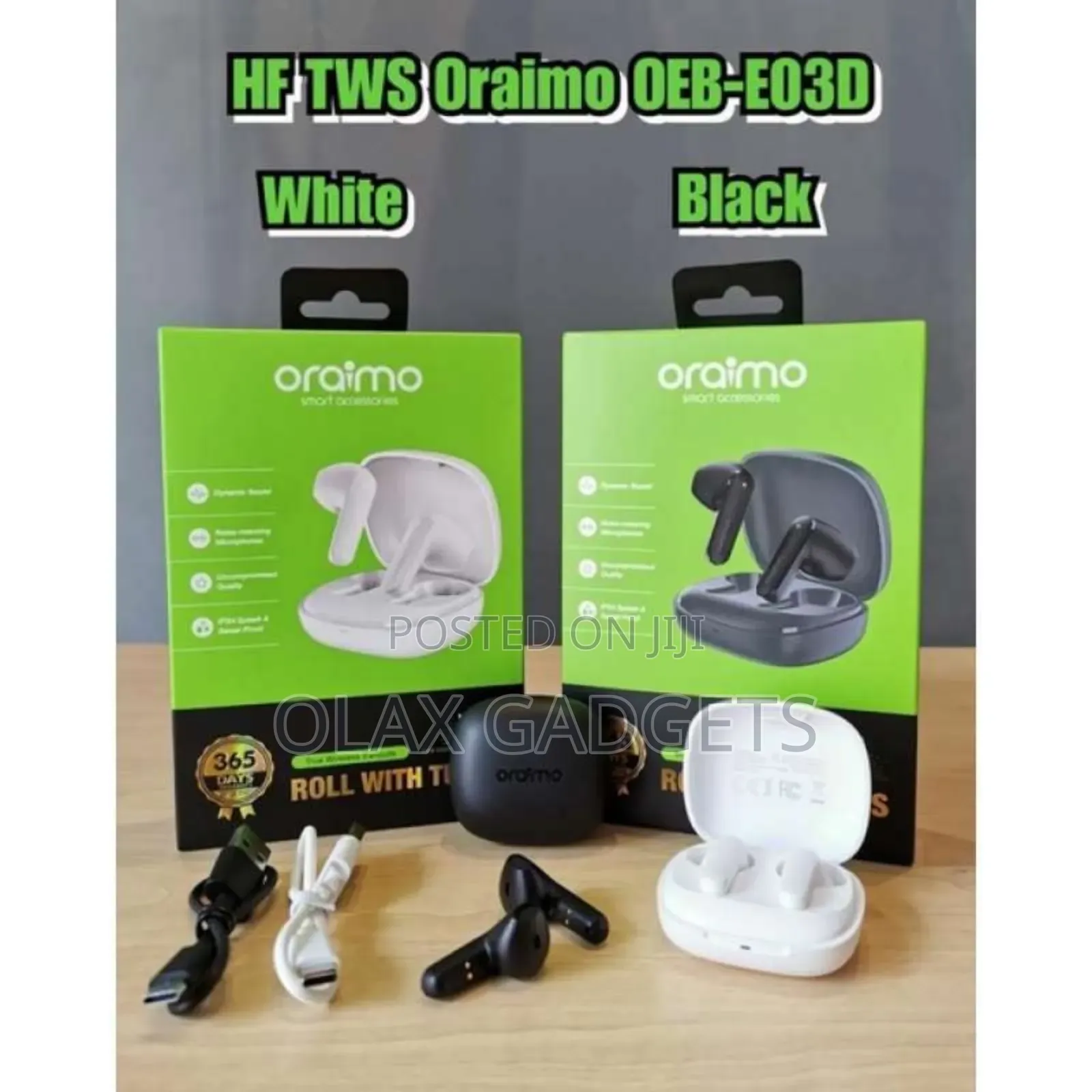 Oraimo Roll Wireless Bluetooth Earbuds With Enc,Deep Bass