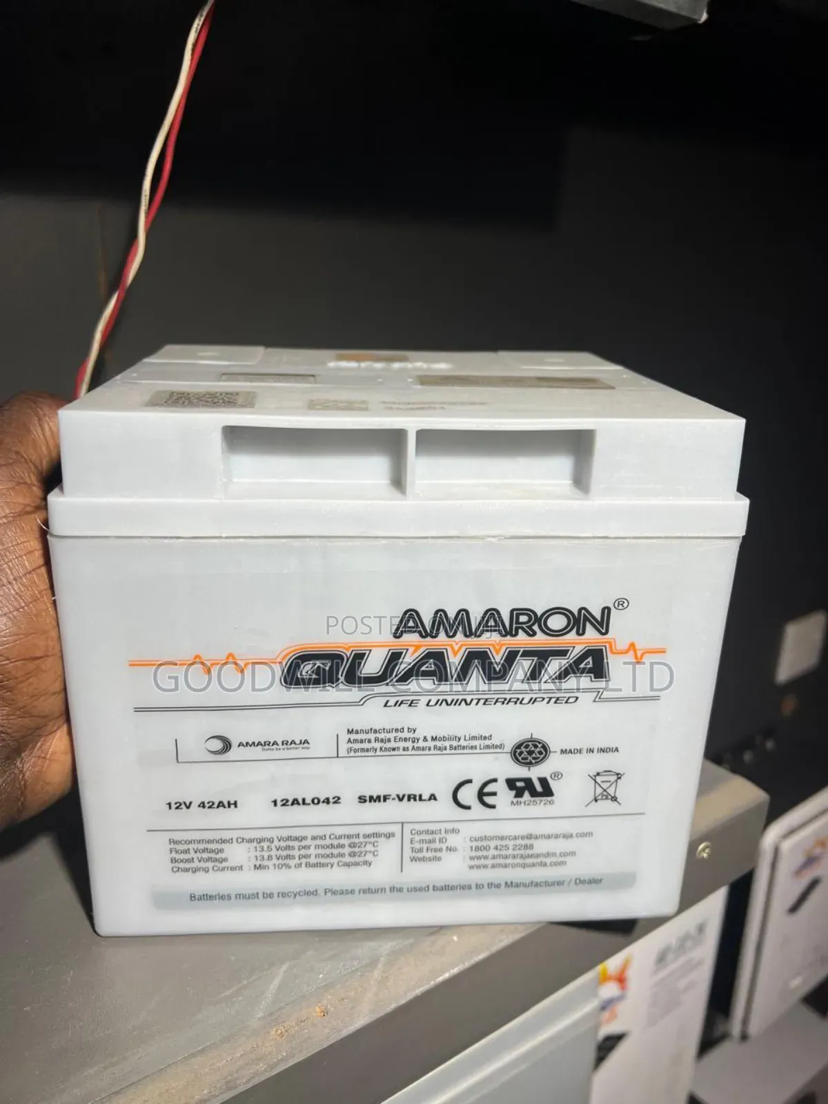 42ah Grey Amaron Battery