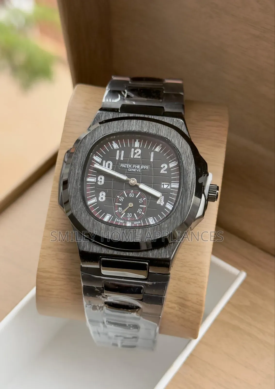 Black Stainless Strapped Men's Automatic Patek Philippe Time Piece