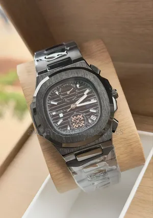 Men's Authentic Patek Philipe Geneva Black Face Analog Wrist Time Edit