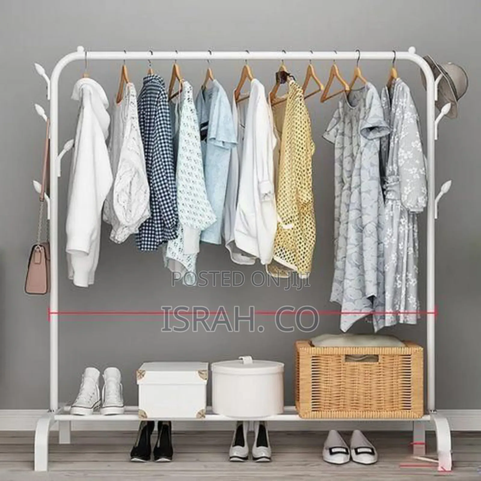 Minimalist Heavy-duty Garment Rack With Bottom Storage Shelf