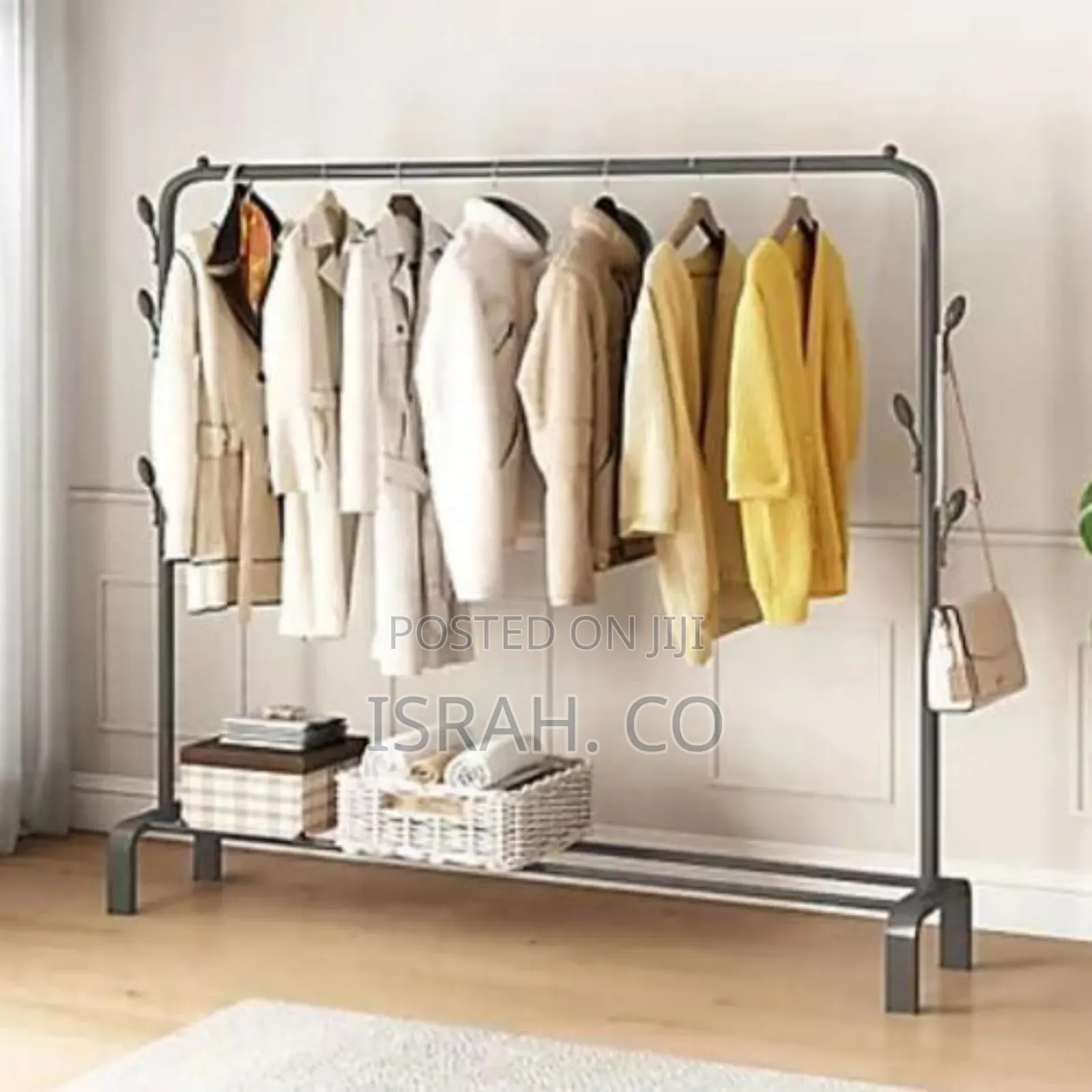 Minimalist Heavy-duty Garment Rack With Bottom Storage Shelf