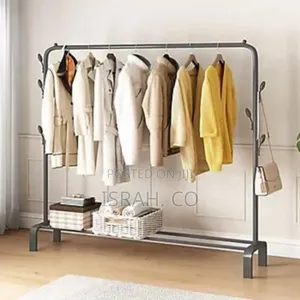 Minimalist Heavy-duty Garment Rack With Bottom Storage Shelf