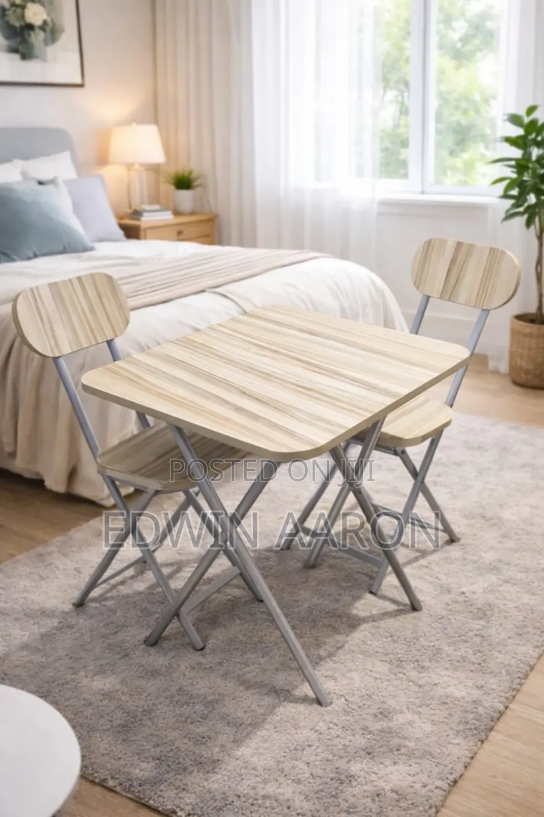 Reading Table With Two Foldable Chairs