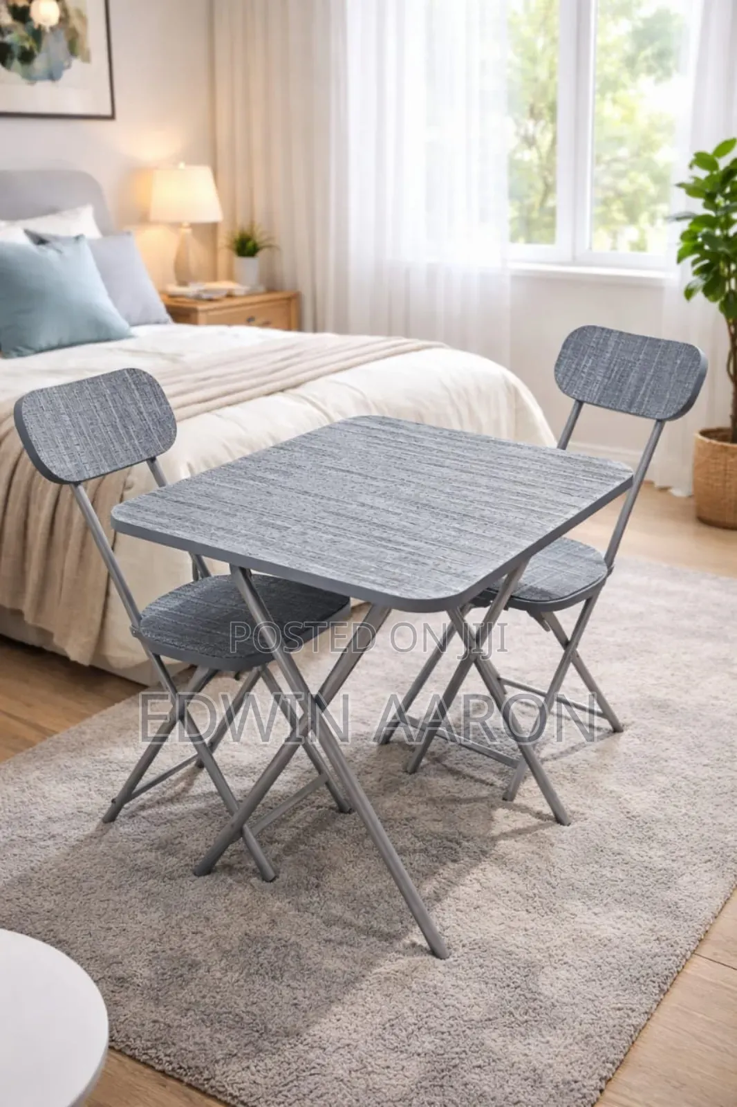 Reading Table With Two Foldable Chairs