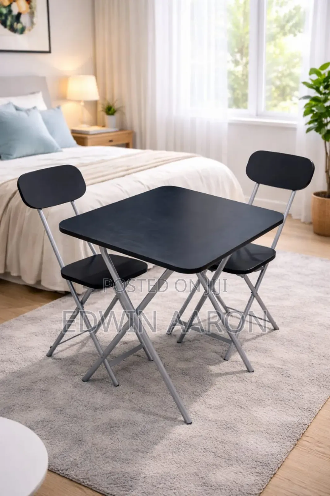 Reading Table With Two Foldable Chairs