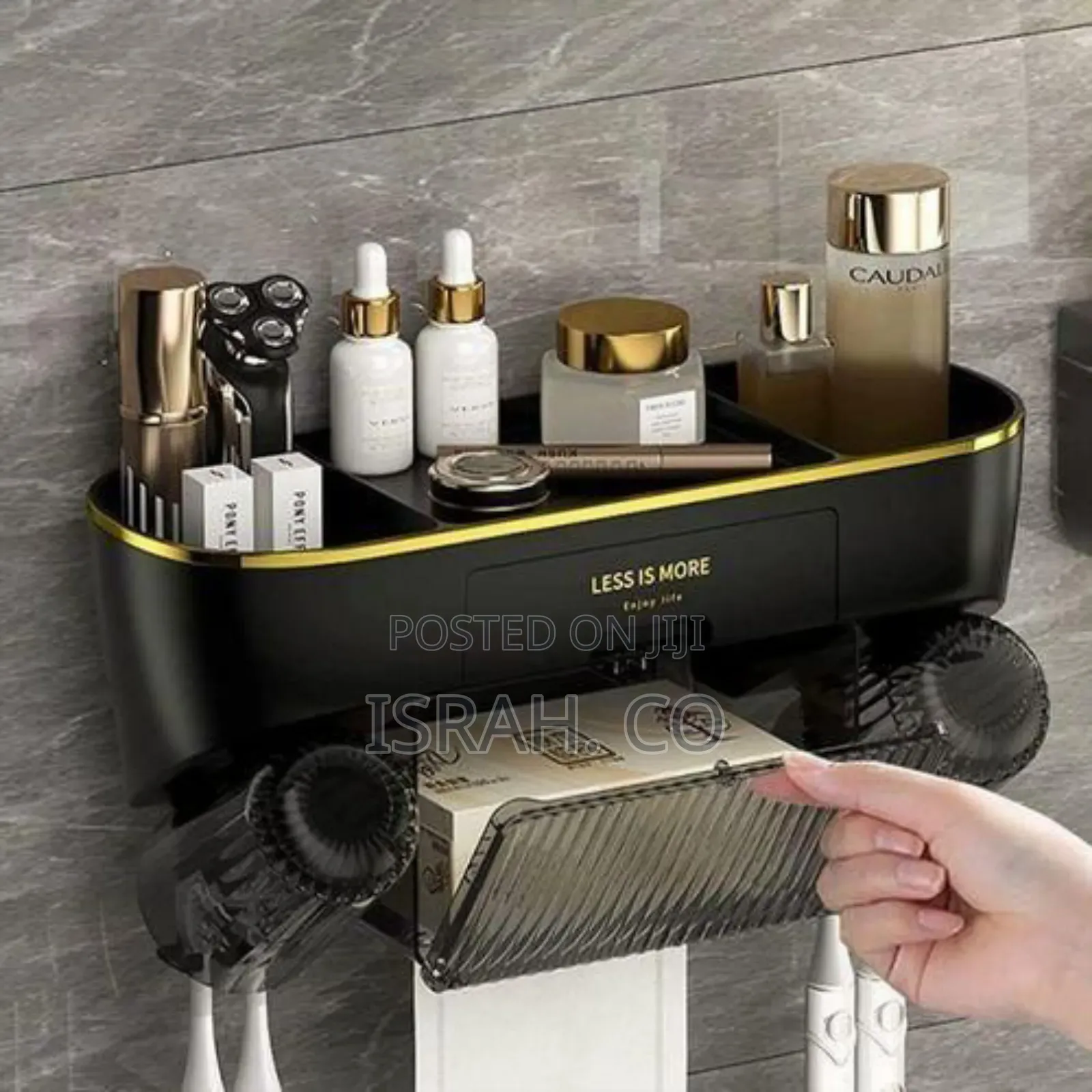Sophisticated Wall-mounted Bathroom Organizer And Storage Station