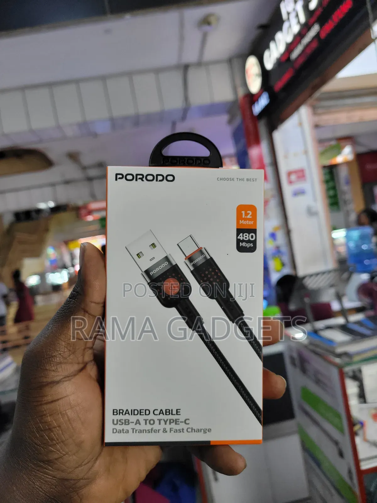 Braided Cable Featured Is the Usb-a to Type-C Model (Pdcbl0012bk)