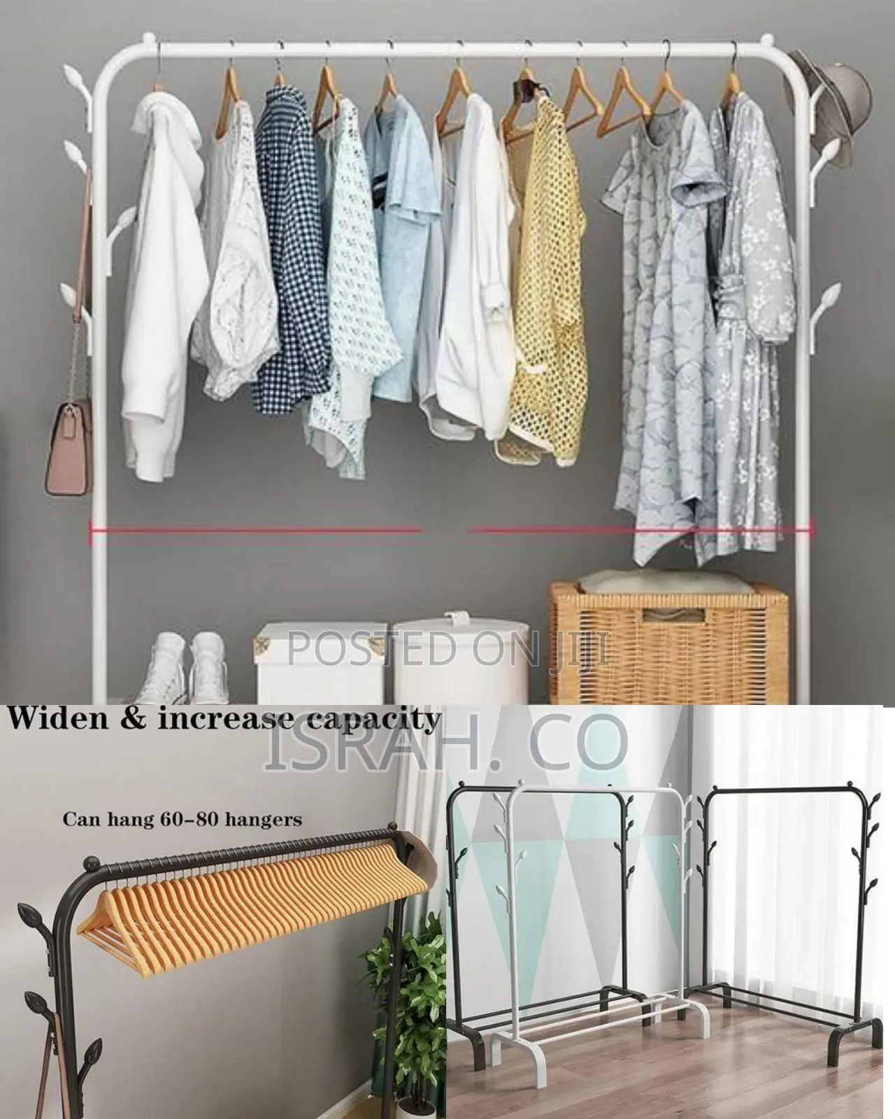 Minimalist Heavy-duty Garment Rack With Bottom Storage Shelf
