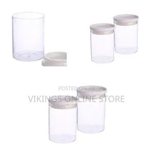 2 Pieces of Clear Airtight Storage Canisters With Lids - Transparent