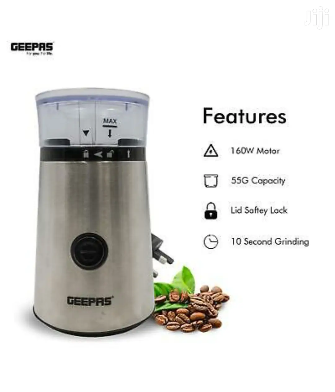 GEEPAS Electric Coffee Nuts Spice Grinder Machine 150W