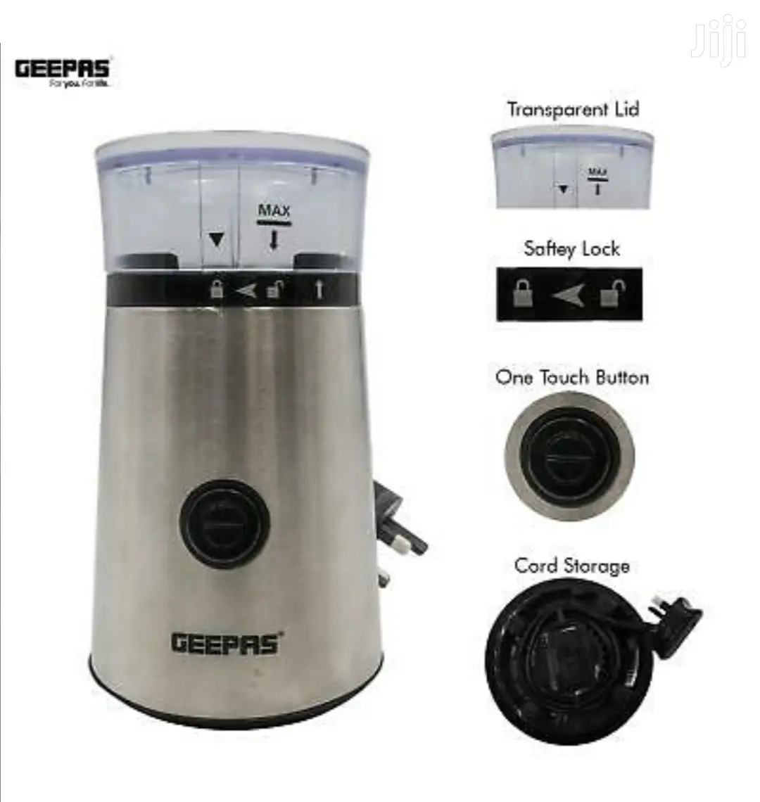 GEEPAS Electric Coffee Nuts Spice Grinder Machine 150W