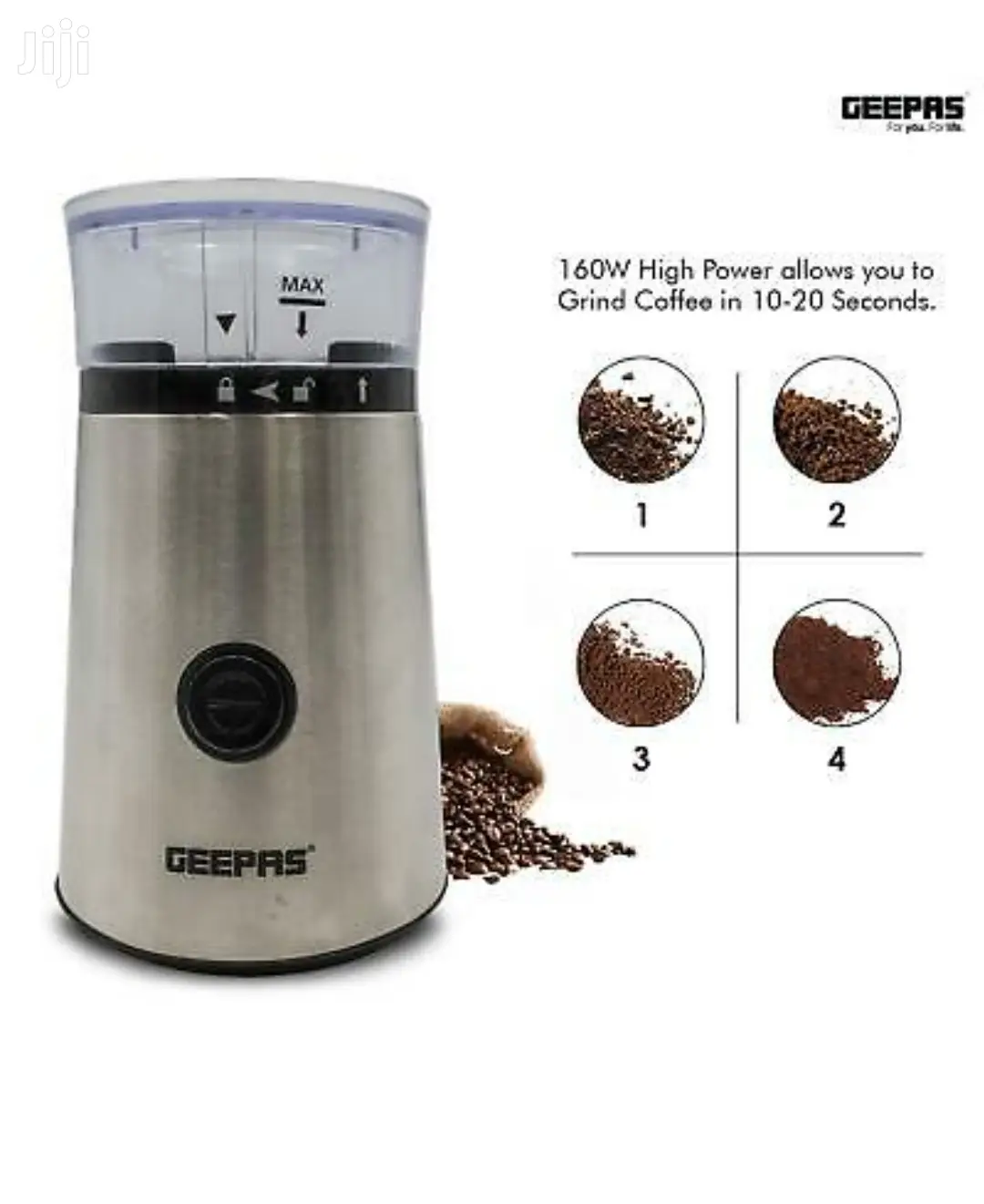 GEEPAS Electric Coffee Nuts Spice Grinder Machine 150W