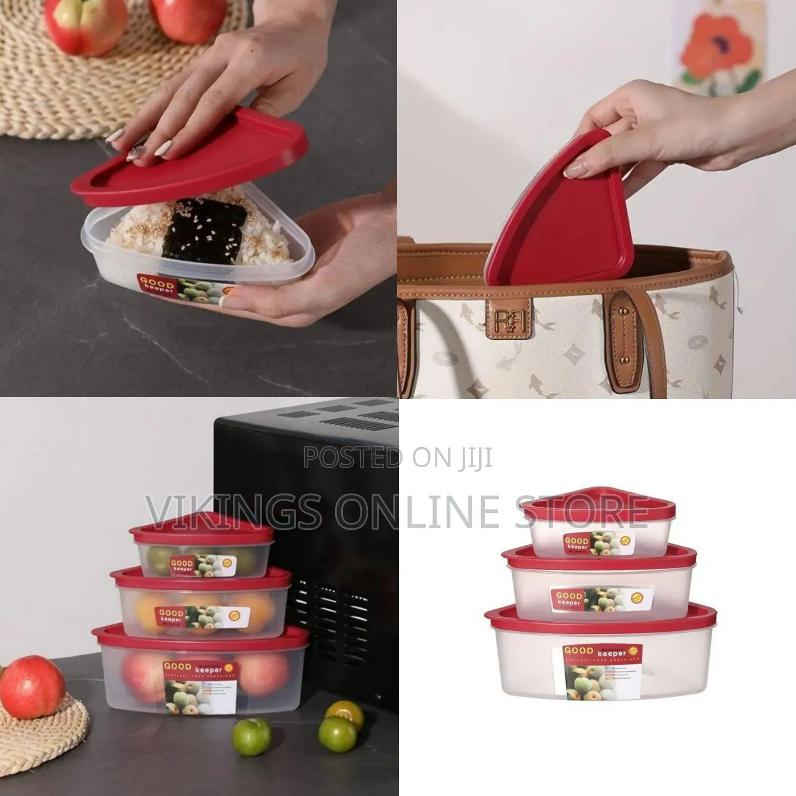3-Piece Set of Airtight, Nesting Food Storage Containers - Multicolor