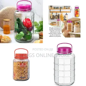 Large Glass Storage Jar / Demijohn With Handle - Clear