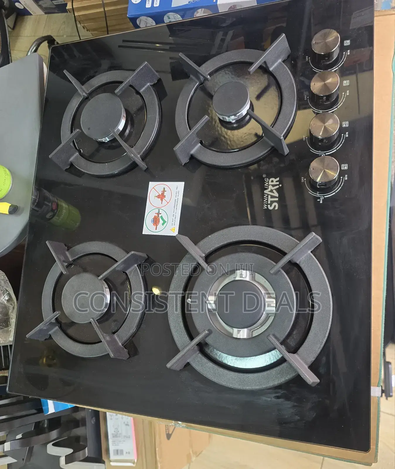 4 Burner Glass Countertop  Gas Stove