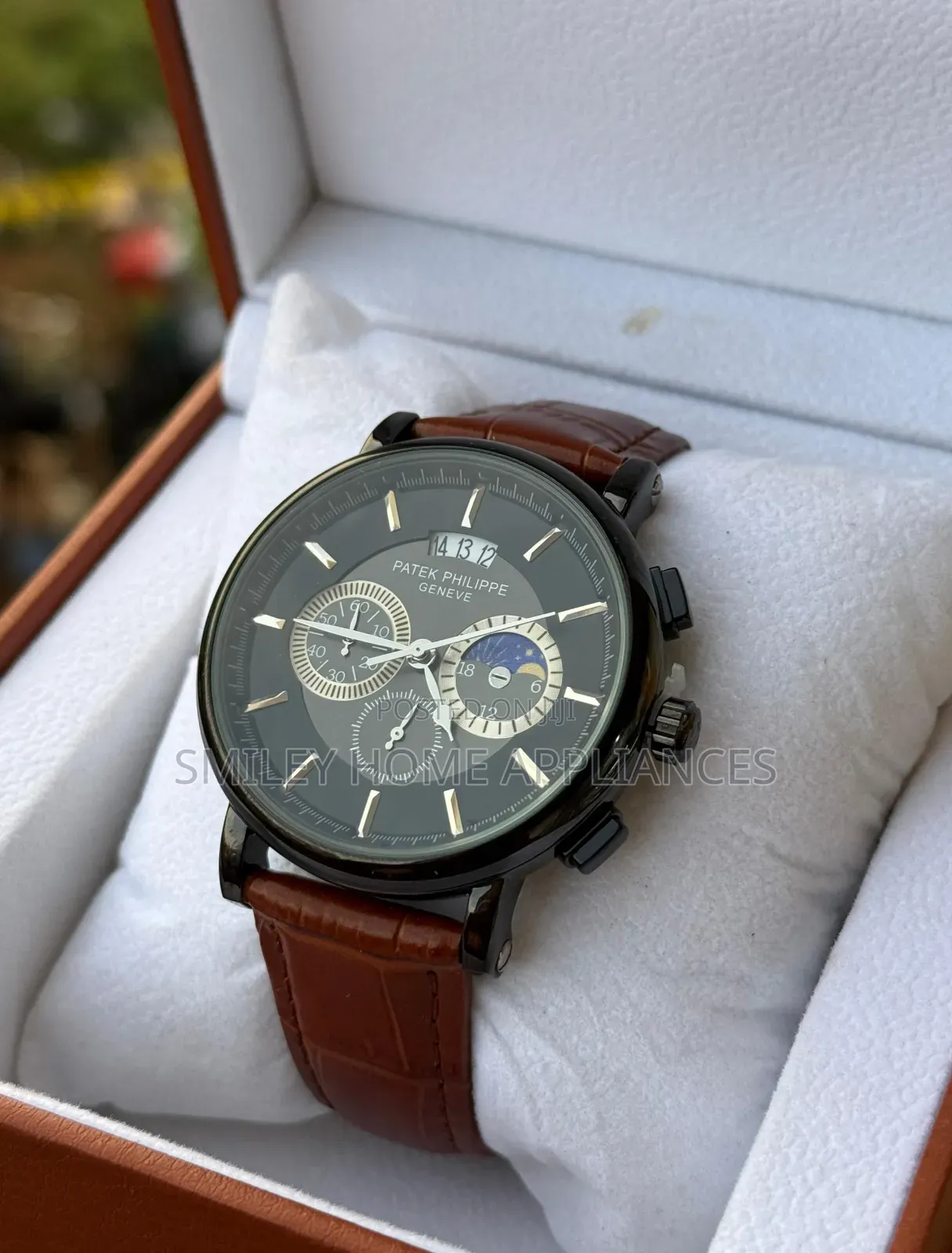 Patek Philippe Geneva Classy Men's Automatic Black Chrome Wrist Watch