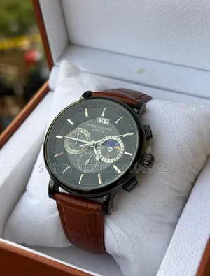 Patek Philippe Geneva Classy Men's Automatic Black Chrome Wrist Watch
