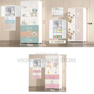 Adorable Kids' Plastic Wardrobe Storage Organizer - Multicolor