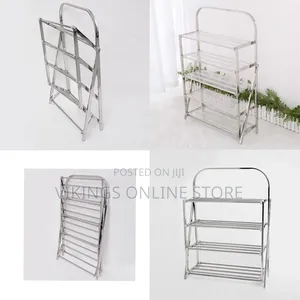 Modern 4-Tier Stainless Steel Clear Acrylic Display Shelf