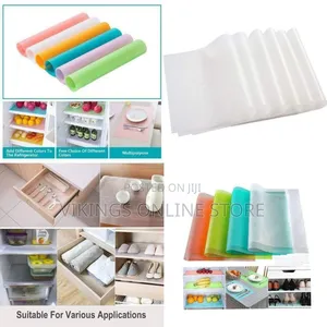 Set of 12 Non-Adhesive, Textured Shelf and Drawer Liners - Multicolor