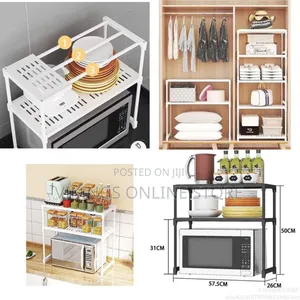 Versatile Multi-Tier Kitchen Storage Rack and Microwave Stand