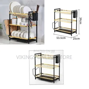 Multi-Functional Three-Tier Dish Drying Rack and Kitchen Organizer