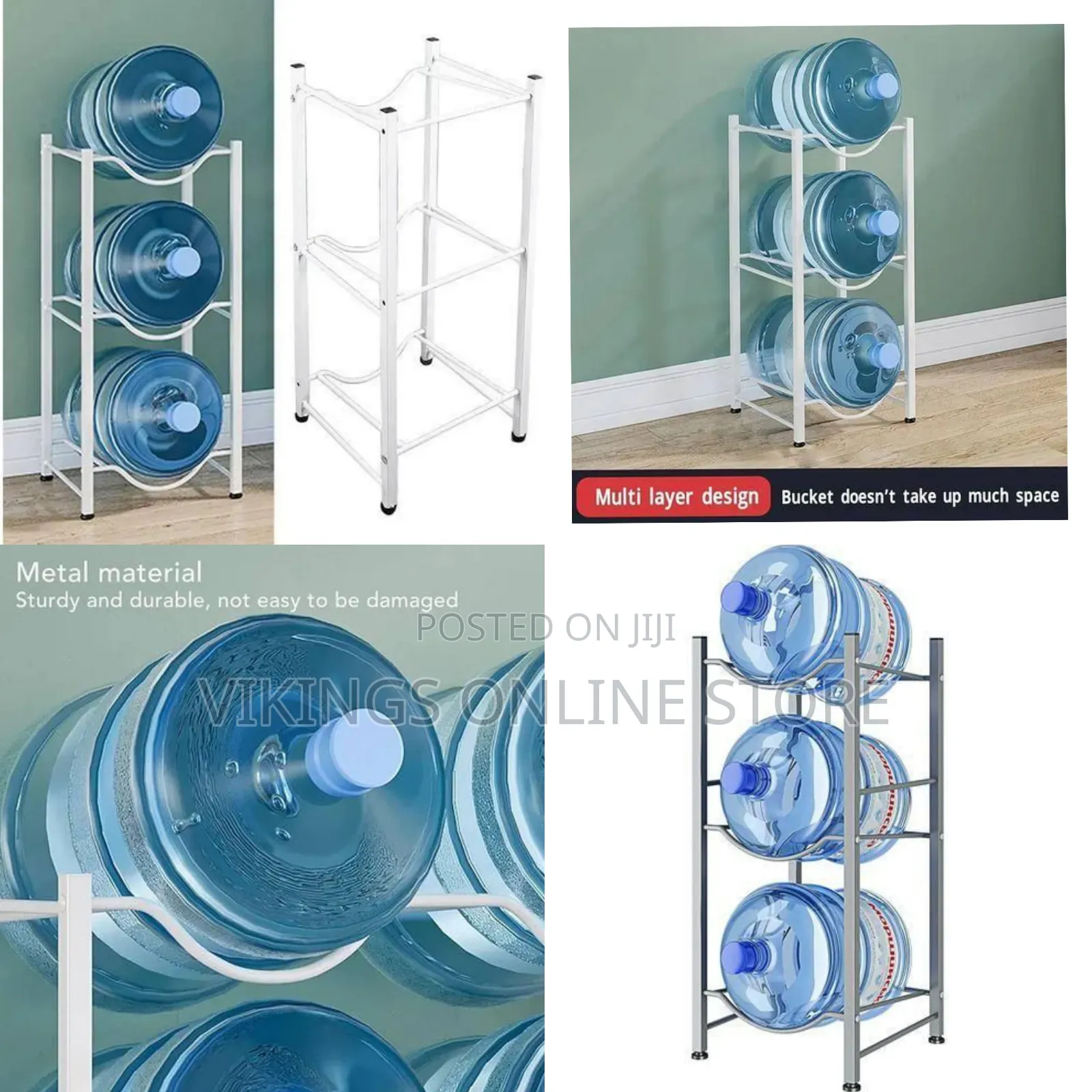 Three-Tier Water Jug Storage Rack - Multicolor