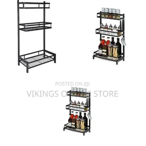 Three-Tier Multi-Functional Kitchen Organizer Rack - Multicolor
