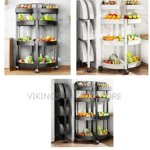 Multi-Tiered Rolling Kitchen Storage Rack - Multicolor