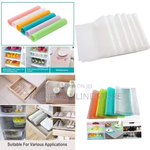 Set of 12 Non-Slip Refrigerator and Drawer Liners - Multicolor