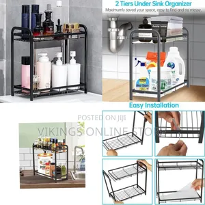 Two-Tier Countertop Kitchen and Spice Organizer - Multicolor