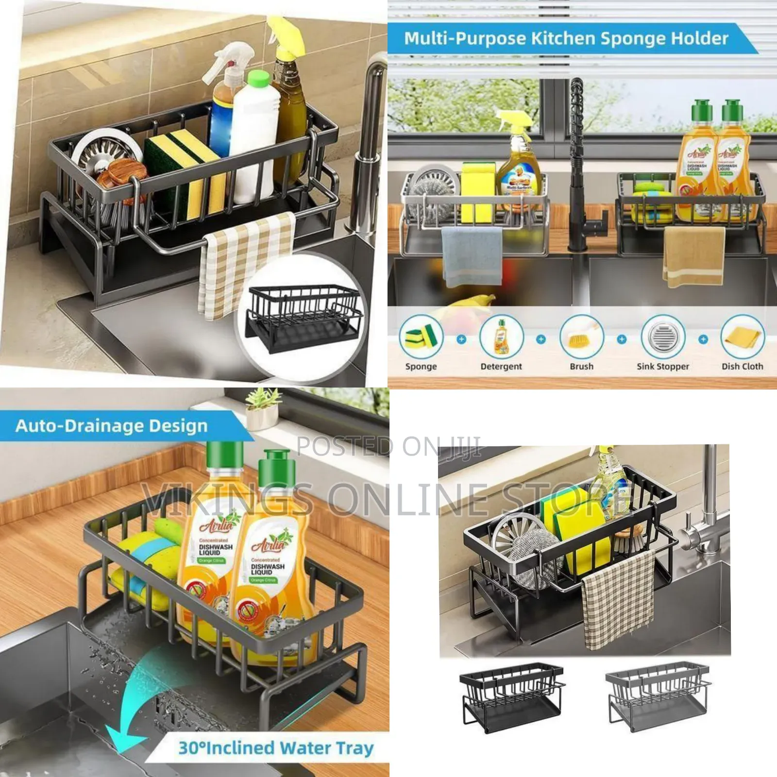 Versatile Kitchen Sink Caddy Organizer - Multicolor