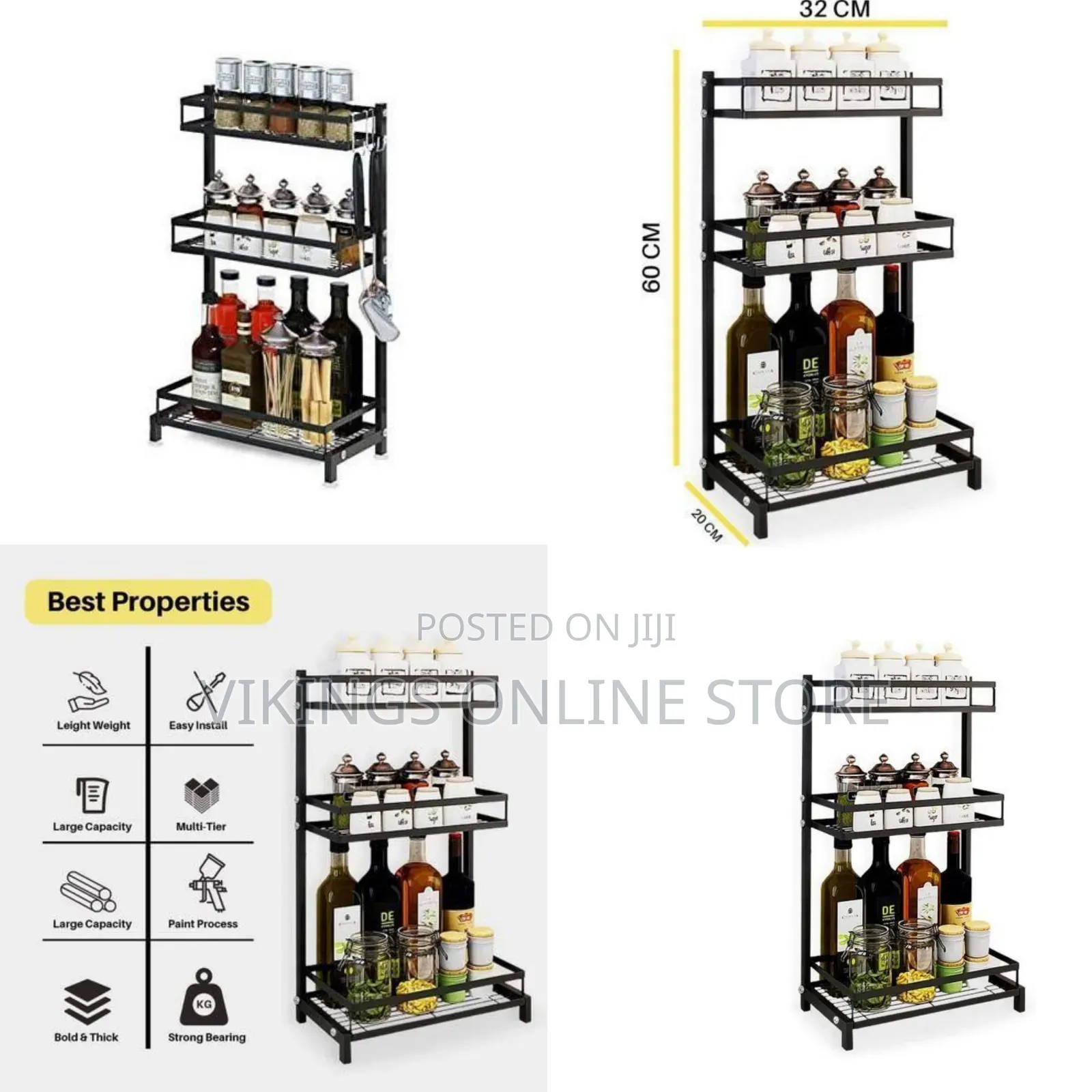 Three-Tier Kitchen Organizer / Spice Rack - Multicolor