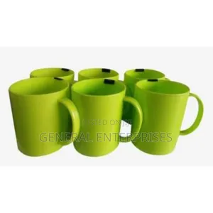 Set of Six Green Melamine Cups