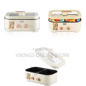 Raf Compact Dual-Compartment Electric Cooker - Multicolor