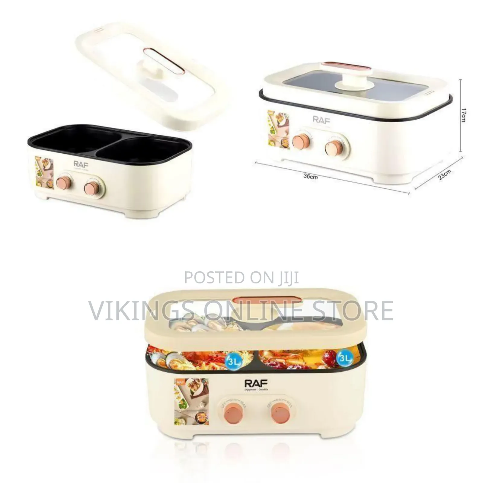 Raf Multifunction Electric Hotpot Rice Cooker, 6litres - White